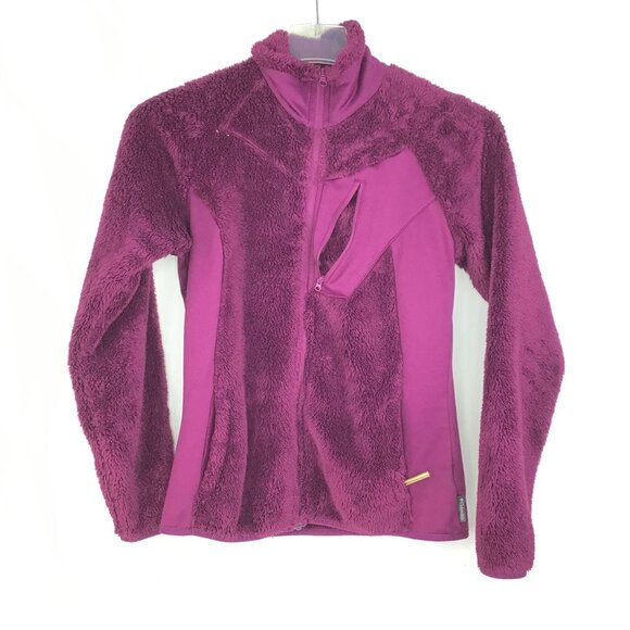 Columbia Womens S Raspberry By the Lake Plush Teddy Bear Fleece Zip Up Jacket - Picture 12 of 12